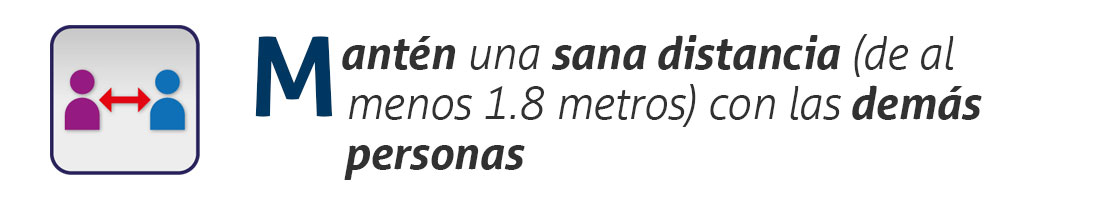 Imagen mantener distancia de 1.8 metros de las demás personas