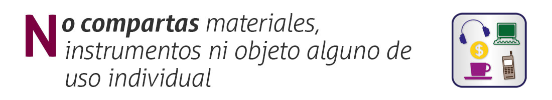 Imagen no compartir objetos de uso individual